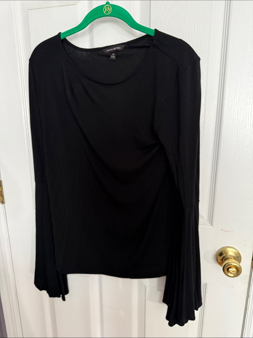 Banana Republic Black Long-Sleeve Crewneck Top